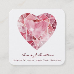 Ruby Heart Square Business Card Quadratische Visitenkarte