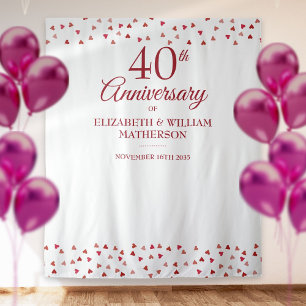 Ruby Hearts Foto Stand im 40-jährigen Jubiläum Wandteppich