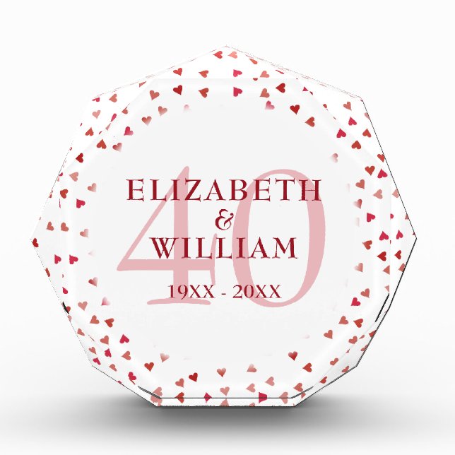 Ruby Hearts zum 40. Jahrestag Fotoblock (Vorderseite)