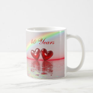 Ruby Hearts zum 40. Jahrestag Kaffeetasse