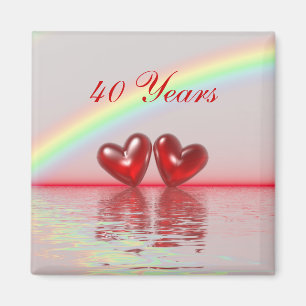 Ruby Hearts zum 40. Jahrestag Magnet