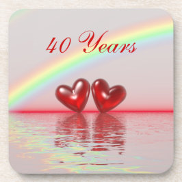 Ruby Hearts zum 40. Jahrestag Untersetzer