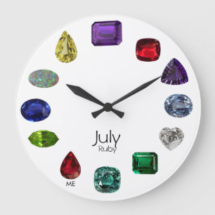 Ruby, Juli Birthstone Große Wanduhr