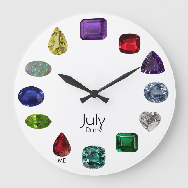 Ruby, Juli Birthstone Große Wanduhr (Vorderseite)