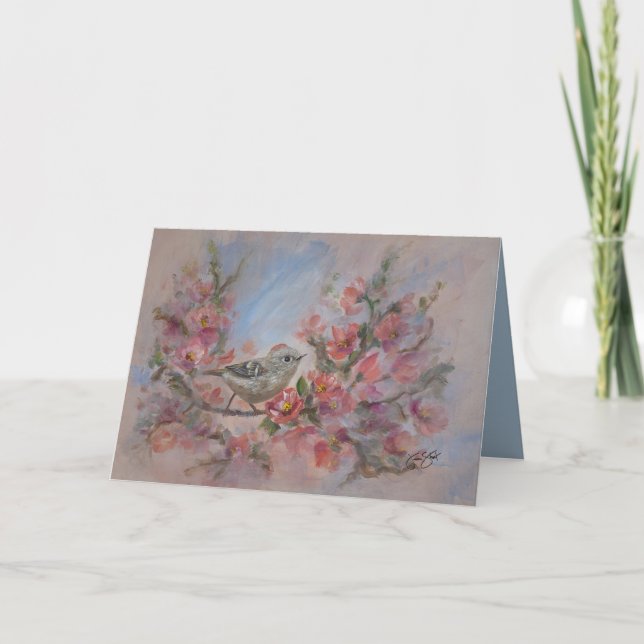 Ruby Kinglet Bird Karte (Vorderseite)