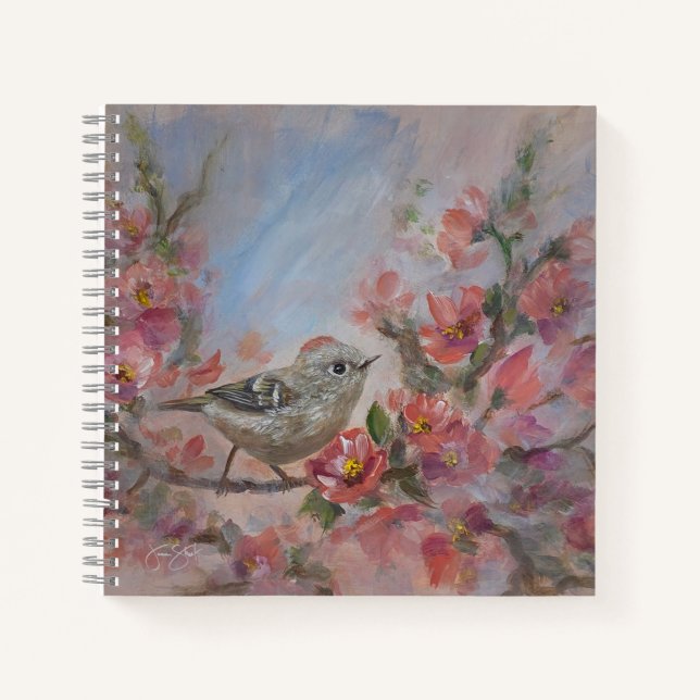 Ruby Kinglet Bird Notizbuch (Vorderseite)