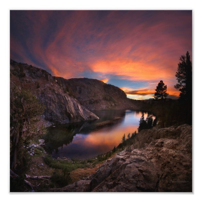 Ruby Lake Sunset - John Muir Trail - Sierra Nevada Fotodruck (Vorne)