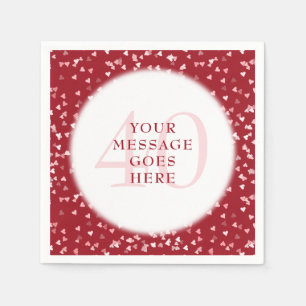 Ruby Liebe Hearts Confetti zum 40-jährigen Jubiläu Serviette
