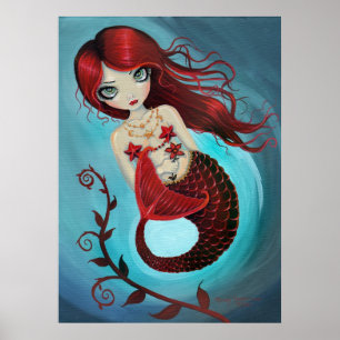 Ruby Mermaid Poster Print