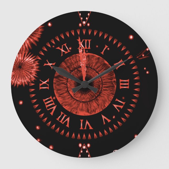 Ruby Midnight Clock Große Wanduhr (Vorderseite)