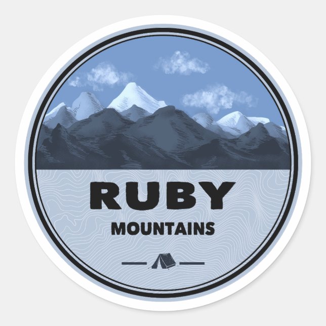 Ruby Mountains Nevada Camping Runder Aufkleber (Vorderseite)
