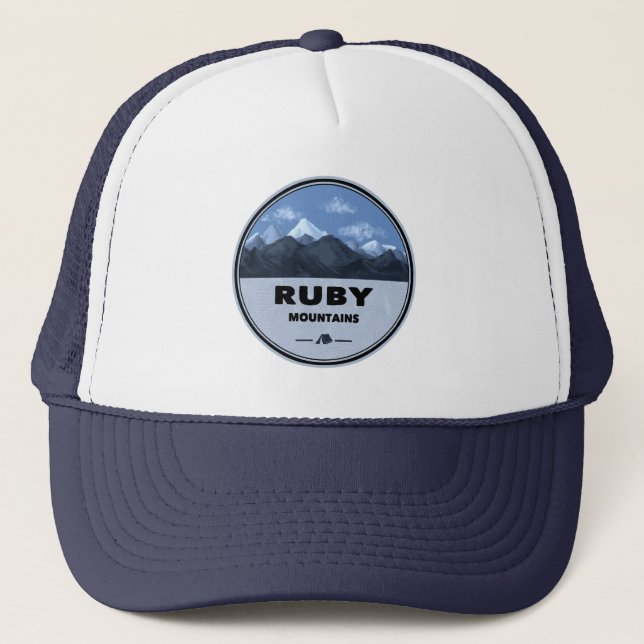 Ruby Mountains Nevada Camping Truckerkappe (Vorderseite)