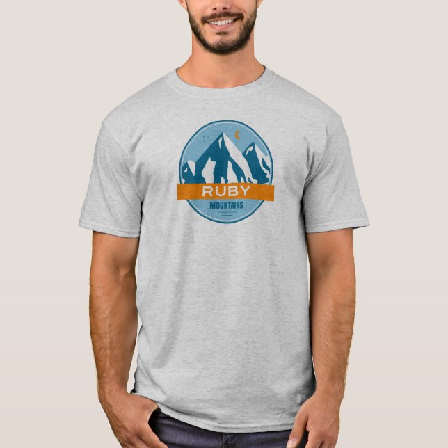Ruby Mountains Nevada Stars Moon T-Shirt (Vorderseite)