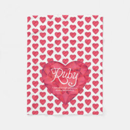Ruby-Name bedeutet Wasserfarbenherz-Edelstein-Deck Fleecedecke