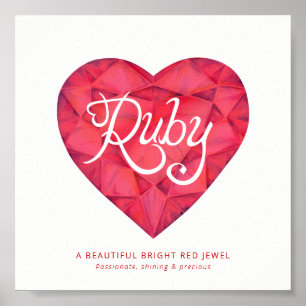 Ruby Name bedeutet Wasserfarbenkraut Poster