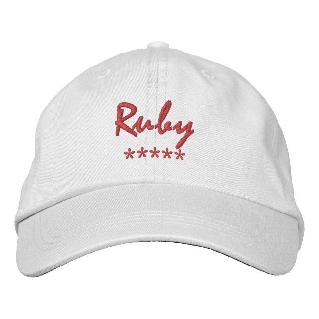 Ruby Name Bestickte Baseballkappe (Vorderseite)