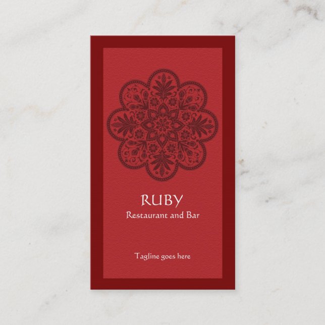 Ruby Ornament Business Card Visitenkarte (Vorderseite)