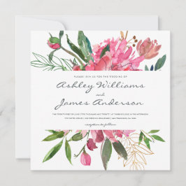 Ruby Peony Floral Wedding Einladung | Platz