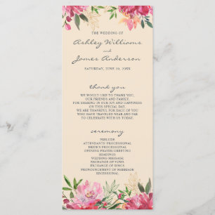 Ruby Pink Pfingstrose Botanisches Elfenbein Hochze Programm