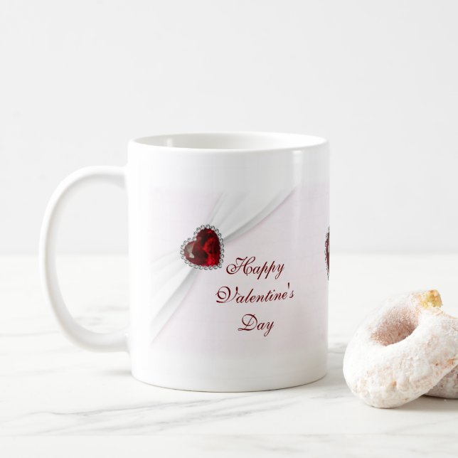 Ruby Pink Valentinstag Tasse (Mit Donut)