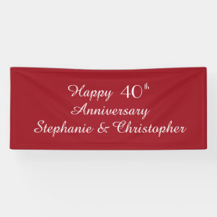 Ruby Red 40 Jahre Party Elegant Banner
