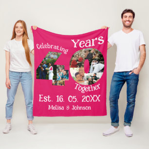 Ruby Red 40th Wedding Anniversary 11 Foto Collage Fleecedecke