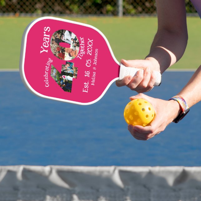 Ruby Red 40th Wedding Anniversary 11 Foto Collage Pickleball Schläger (InSitu)