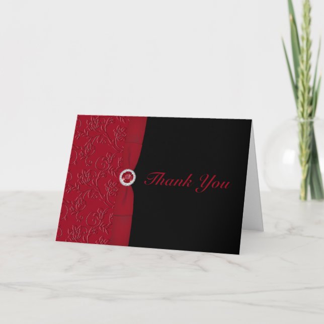 Ruby Red and Black Danke Card (Vorderseite)