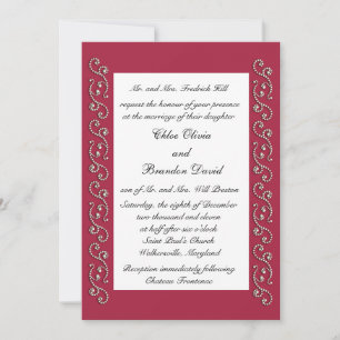 Ruby Red and Pearls Weditation Einladung
