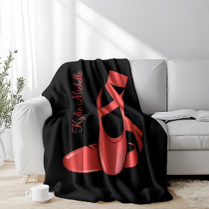 Ruby Red Ballet Slippers w Name Dance Fleecedecke