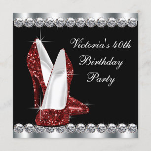 Ruby Red Birthday Party Einladung