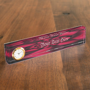 Ruby Red Black Petal Namensplakette