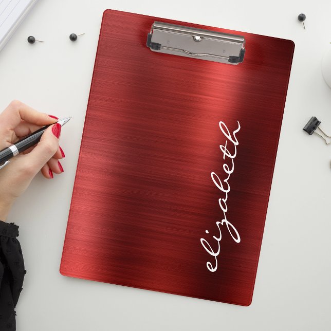 Ruby Red Brushed Metal Signature Script Klemmbrett (Von Creator hochgeladen)