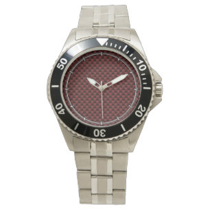 Ruby Red Carbon Fibre Print Armbanduhr