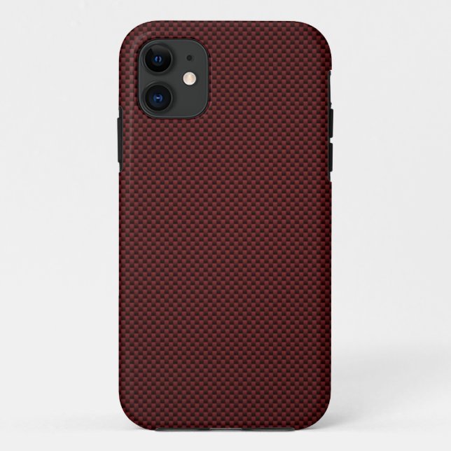 Ruby Red Carbon Fibre Style Druckdekor Case-Mate iPhone Hülle (Rückseite)