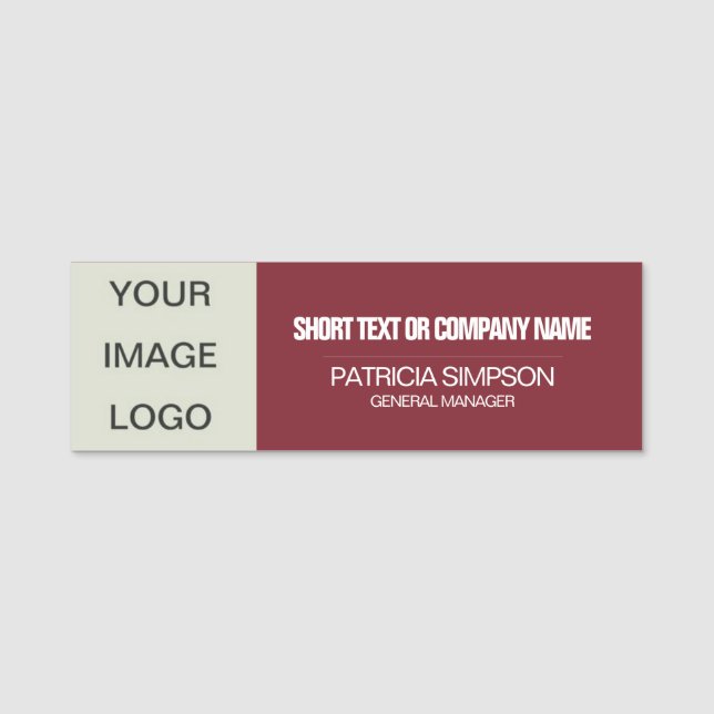Ruby Red Company Logo, Name des Mitarbeiters Namensschild (Vorderseite)