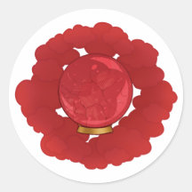Ruby Red Cracked Crystal Ball