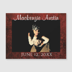 Ruby Red Crimson Foto Abschluss Keepake Magnet