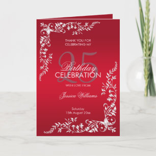 Ruby Red Decoration 25. Geburtstag   Dankeskarte