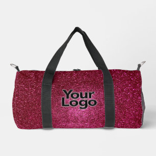 Ruby Red Funkelnd Glitzer Luxus Business Logo Duffle Bag