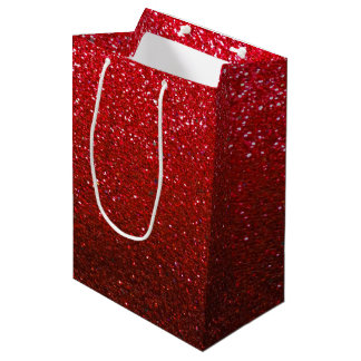 Ruby Red Glitzer Ombre Glitzern Glam Bat Mitzvah Mittlere Geschenktüte