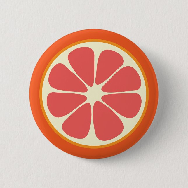 Ruby Red Grapefruit Juicy Sweet Citrus Fruit Slice Button (Vorderseite)