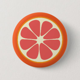 Ruby Red Grapefruit Juicy Sweet Citrus Fruit Slice Button