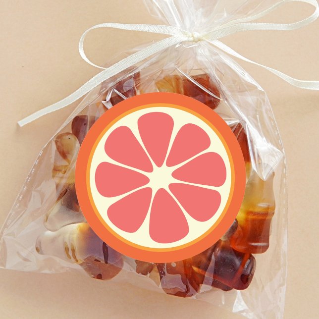 Ruby Red Grapefruit Juicy Sweet Citrus Fruit Slice Runder Aufkleber (Von Creator hochgeladen)