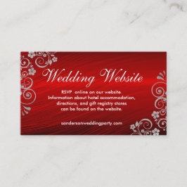 Ruby Red Gray Wirbel Wedding Website Begleitkarte
