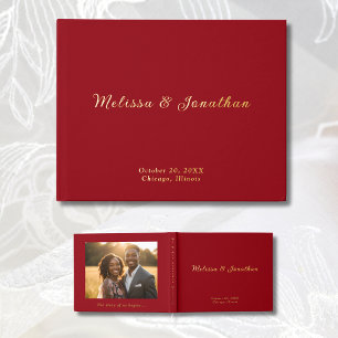 Ruby Red Guest Book Foto Foil Guestbook Jewel Gästebuch