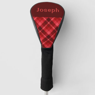 Ruby Red Kariert Monogram Golf Head Cover Headcover