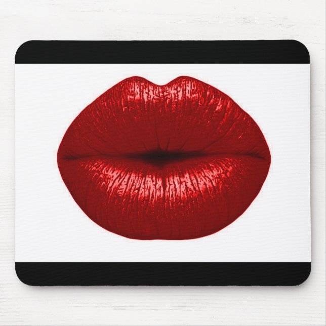 RUBY RED LIPSTICK MAKEUP SCHÖNHEIT FASHION SALLIPS MOUSEPAD (Vorne)