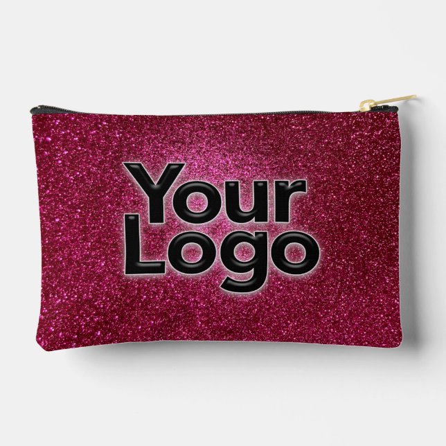 Ruby Red Metallic Funkelnd Glitzer Luxury Business Zubehörtasche (Rückseite)