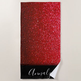 Ruby Red Ombre Glitzer Glitzern Beauty Queen Glam Strandtuch